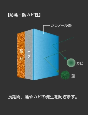 防藻・防カビ効果、超低汚染性1