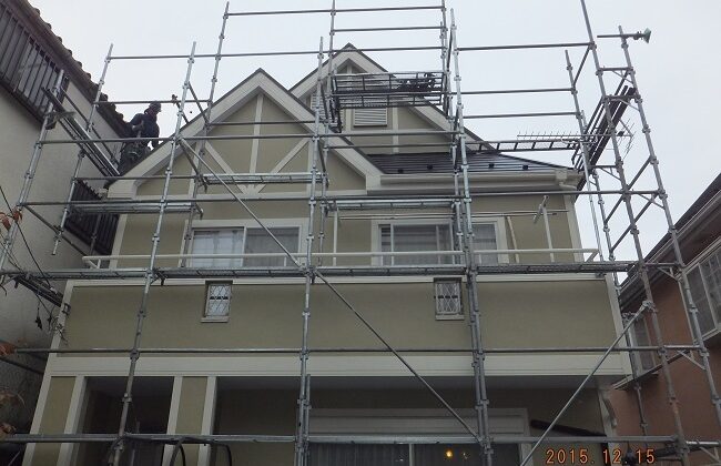 我孫子市の屋根塗装と外壁塗装施工・つたの処理