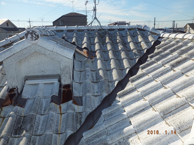 before 屋根瓦の塗装